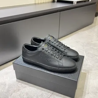 Saint Laurent SL/10 Low Matte Black Leather Lifestyle Sneakers