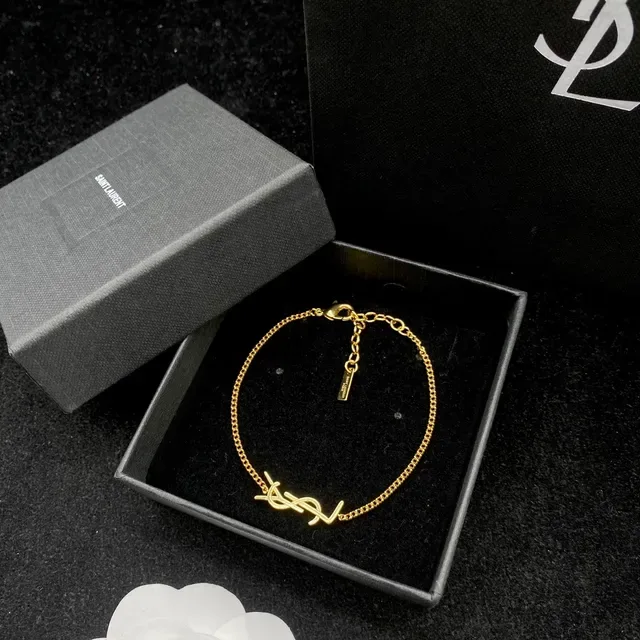 Saint Laurent YSL Monogram Bracelets Chaîne Dorés 3