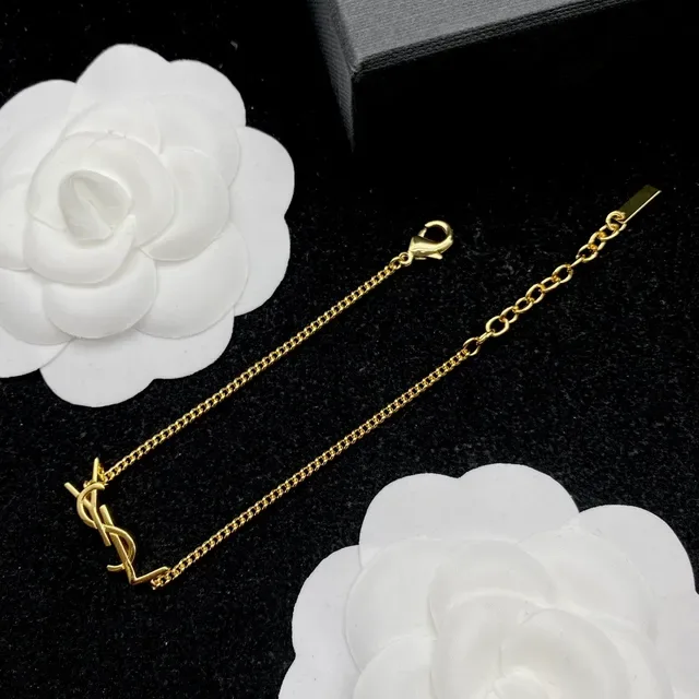 Saint Laurent YSL Monogram Bracelets Chaîne Dorés 5
