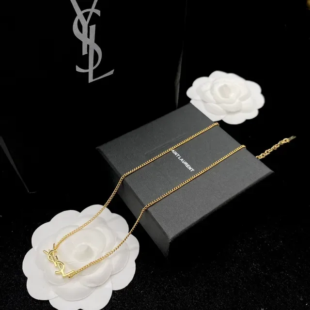 Saint Laurent YSL Monogram Bracelets Chaîne Dorés 6