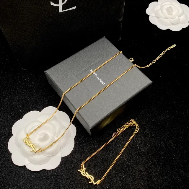 Saint Laurent YSL Monogram Bracelets Chaîne Dorés 8