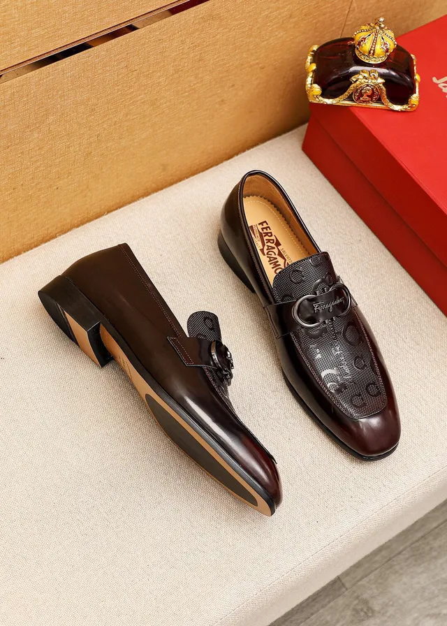 Salvatore Ferragamo Gancini Brown Leather Horsebit Loafers 3