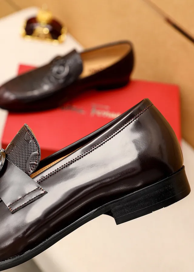 Salvatore Ferragamo Gancini Brown Leather Horsebit Loafers 7
