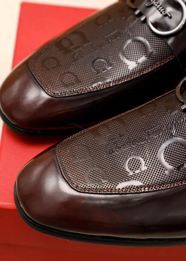 Salvatore Ferragamo Gancini Brown Leather Horsebit Loafers 8