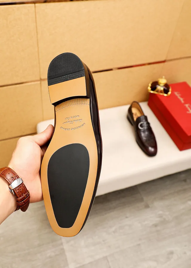 Salvatore Ferragamo Gancini Brown Leather Horsebit Loafers 9