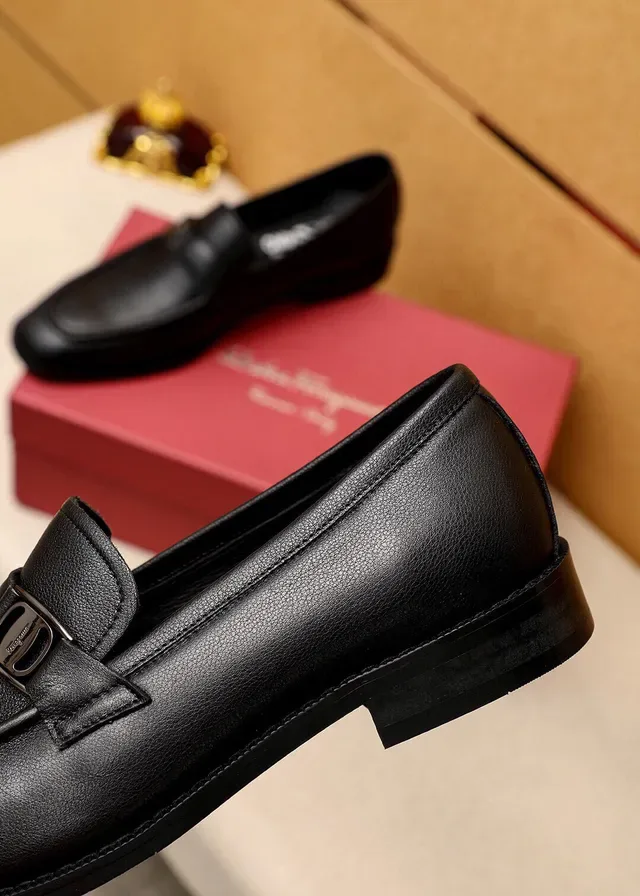 Salvatore Ferragamo Gancini Loafer Black Leather Loafers 4
