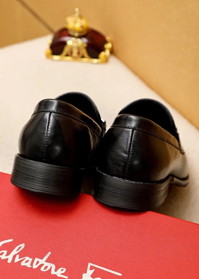 Salvatore Ferragamo Gancini Woven Leather Black Loafers 6