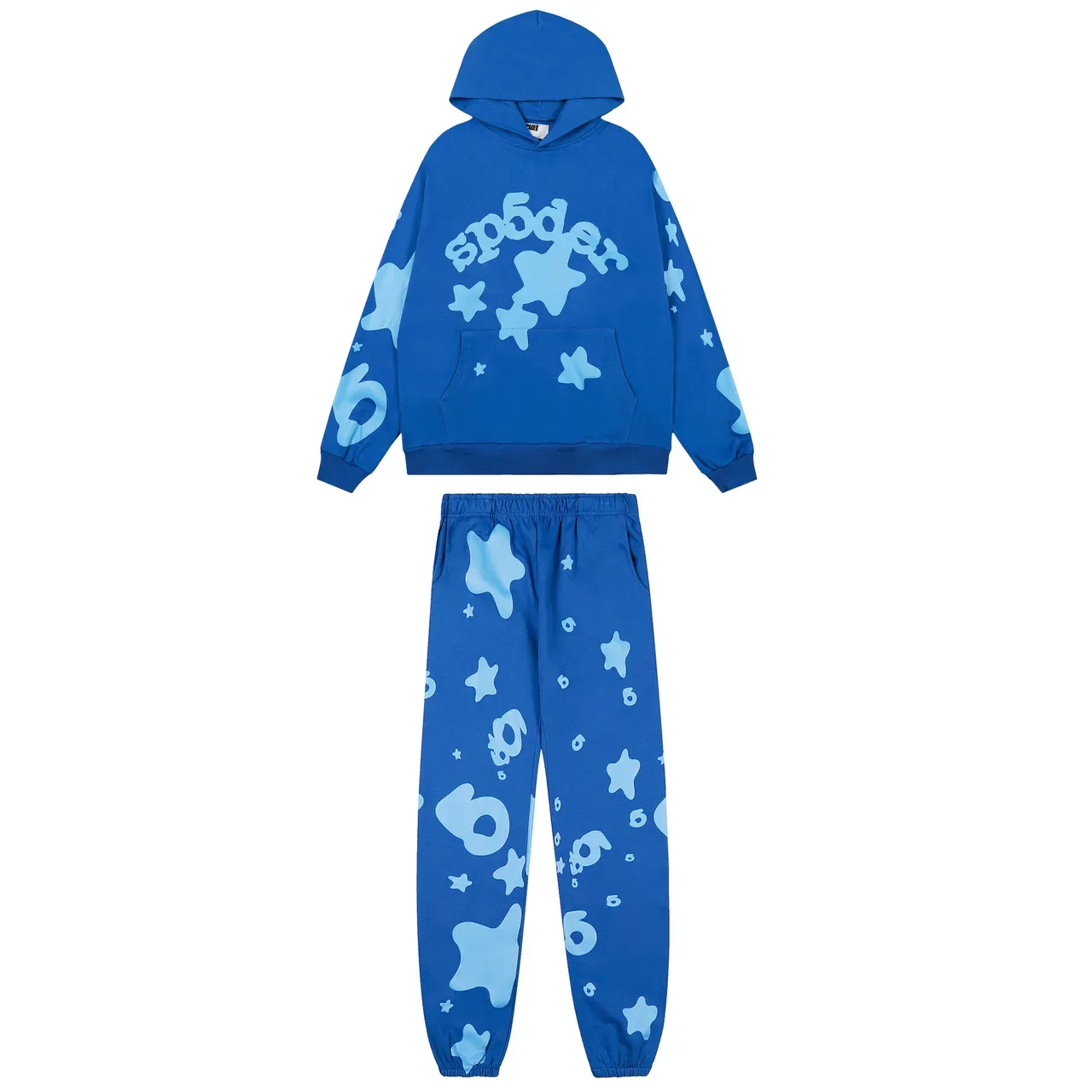 Sp5der Graphic Print Purple Blue Oversized Fit All-Over Tracksuit 3