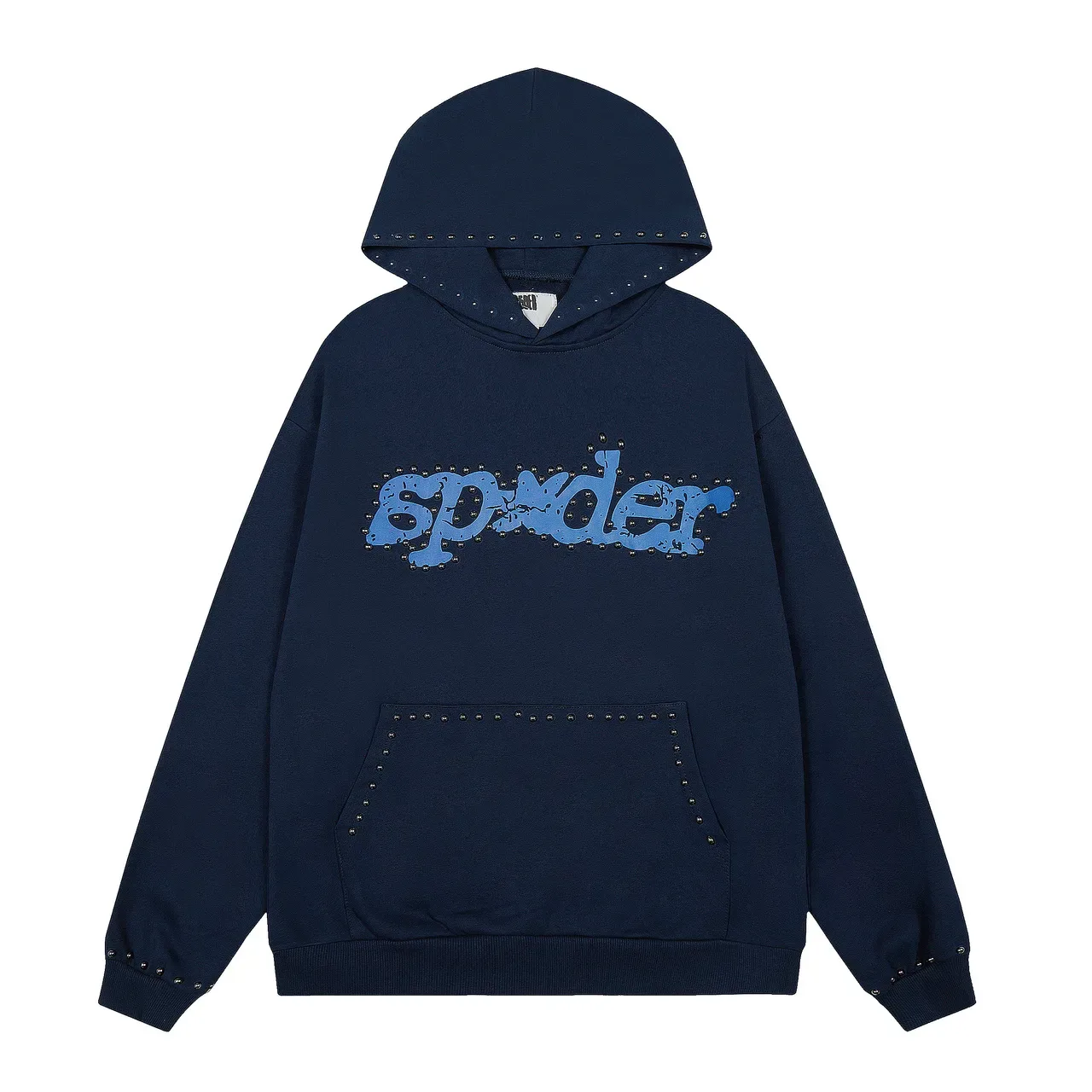 Sp5der 海军蓝 铆钉装饰 distressed 印花 Logo 运动套装 2