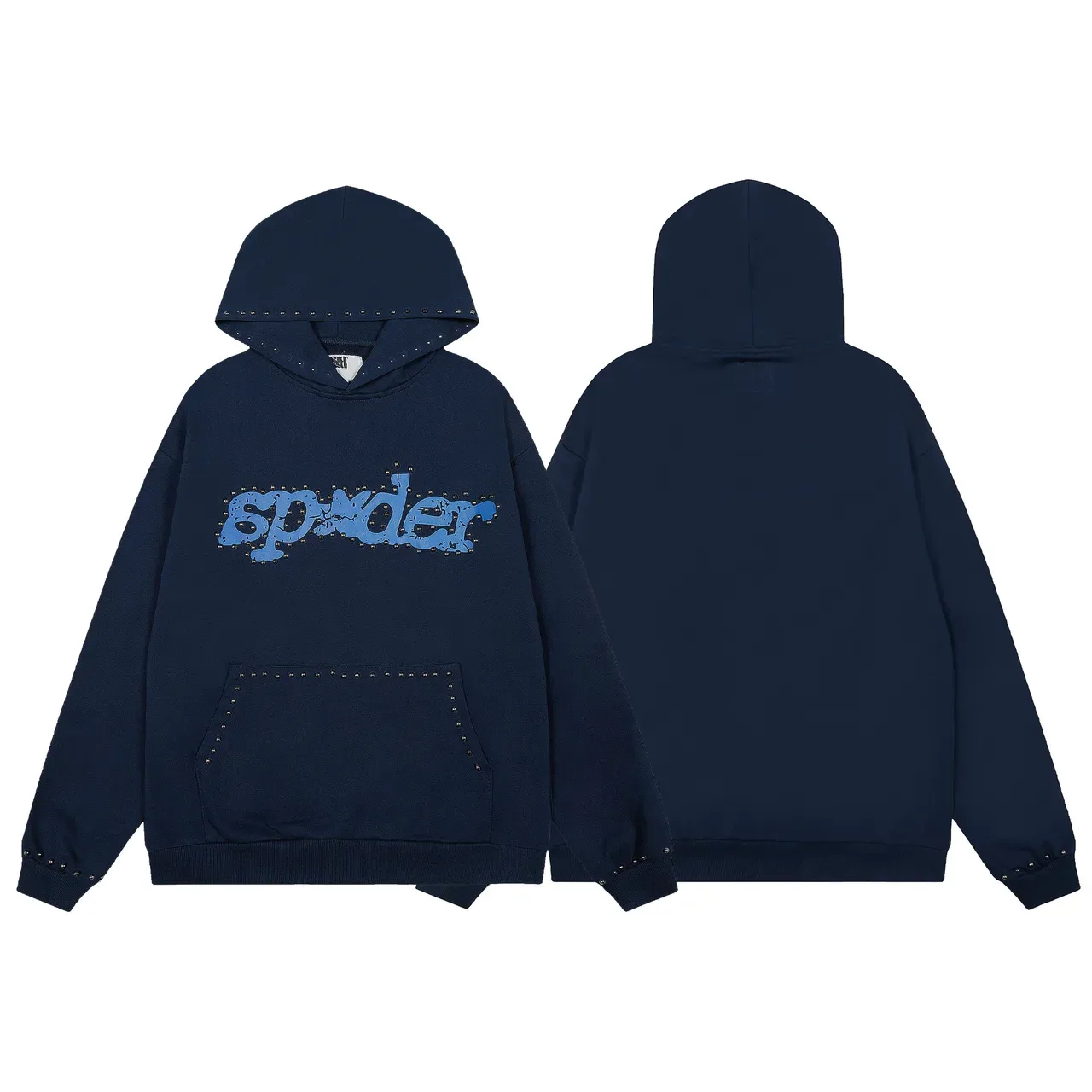 Sp5der 海军蓝 铆钉装饰 distressed 印花 Logo 运动套装 7