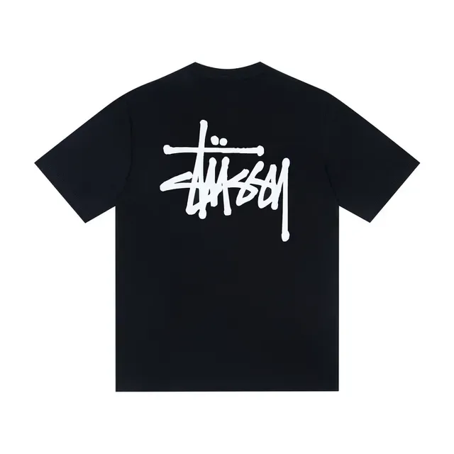 Stussy Stock Logo सफेद और काली टी-शर्ट 5