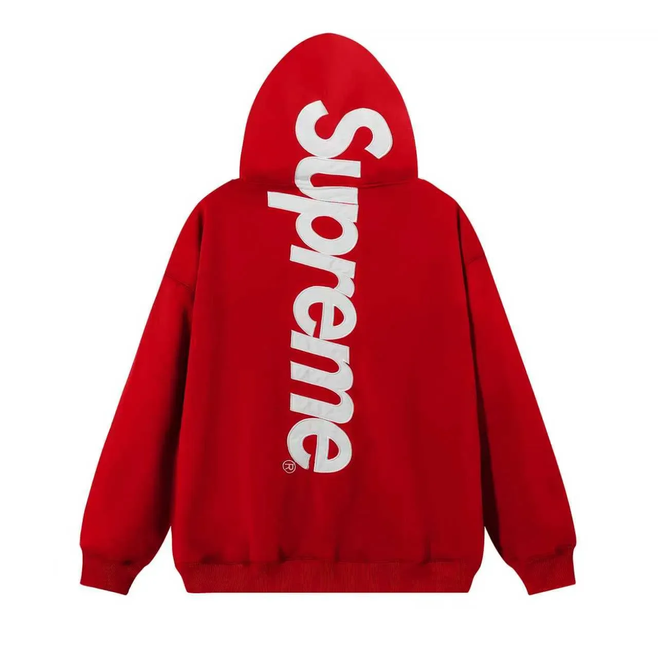 Supreme Box Logo Red Oversized Fit Fleece Construction Hoodie 14