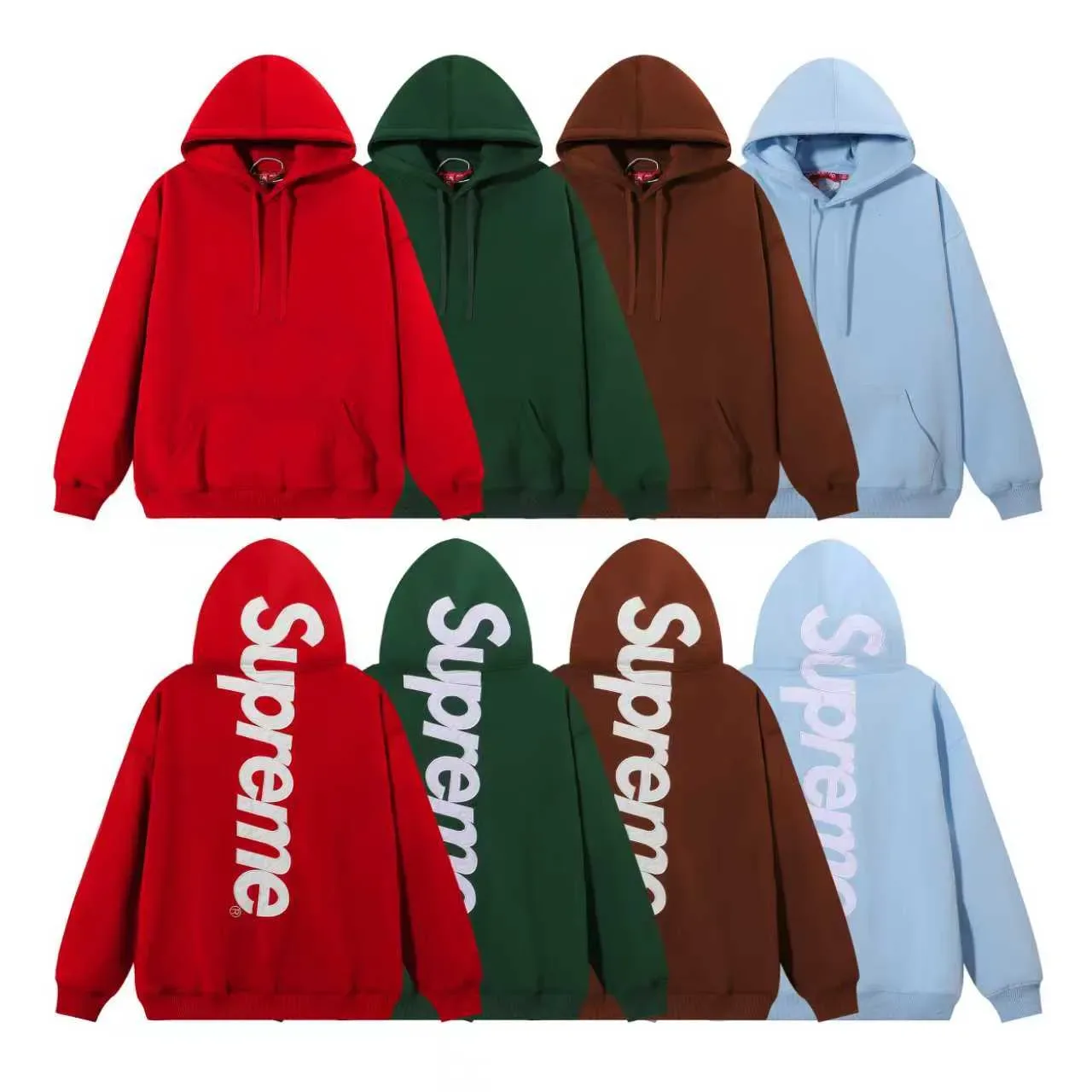 Supreme Box Logo Red Oversized Fit Fleece Construction Hoodie 18