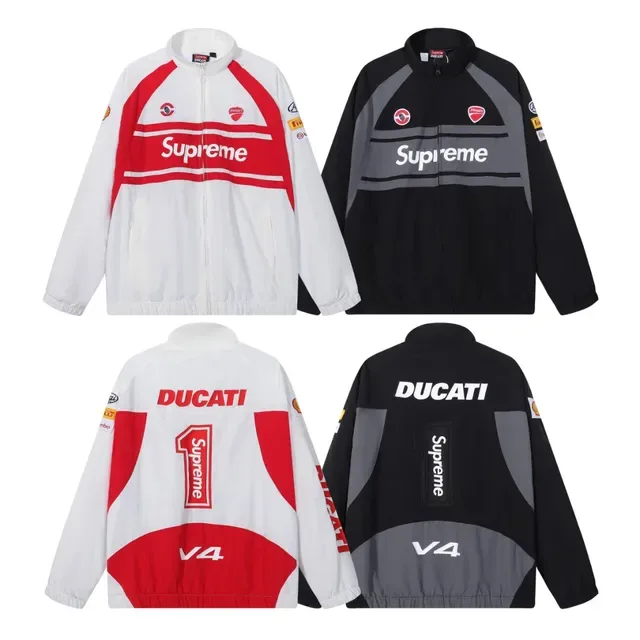 Supreme Ducati Racing White Red Zip-Up Windbreaker Jacket Tracksuit 7