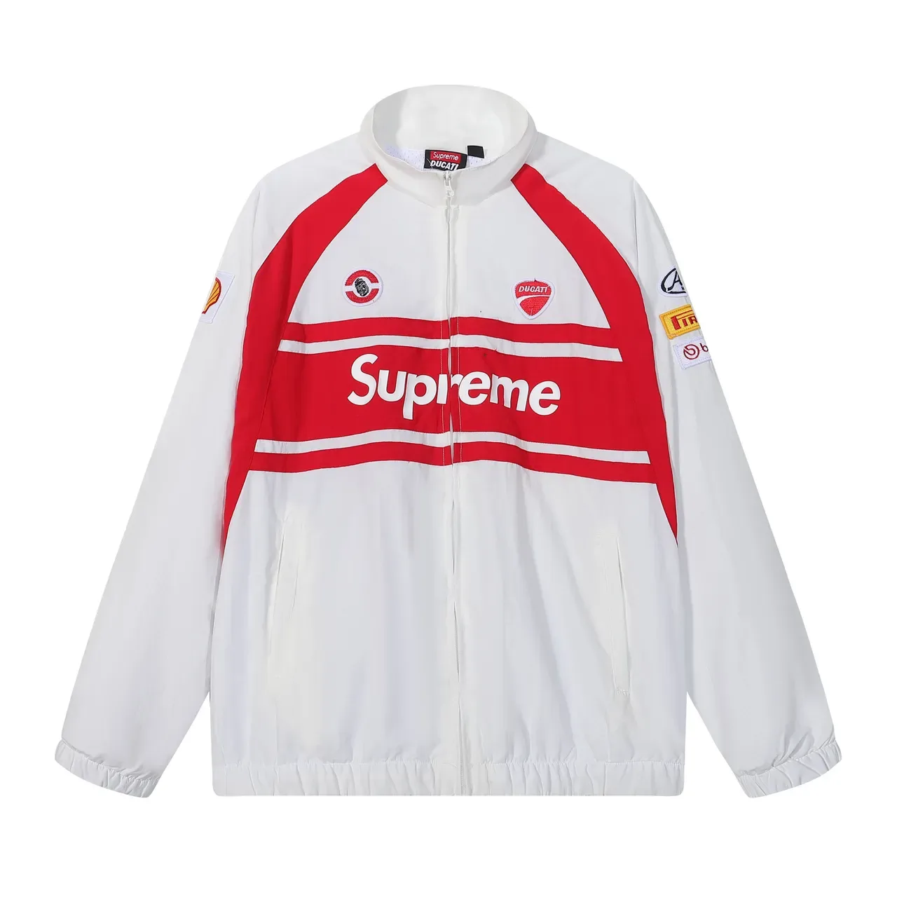 Supreme Ducati Racing White Red Zip-Up Windbreaker Jacket Tracksuit 8
