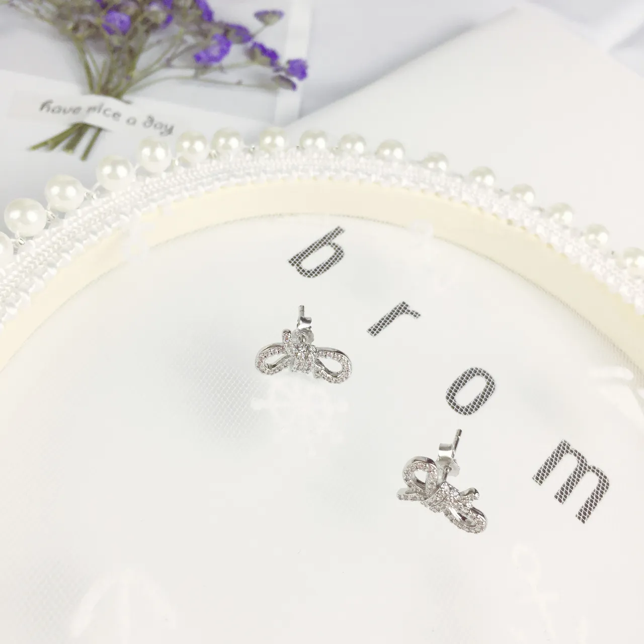 Swarovski Crystal Bow Stud Earrings 4