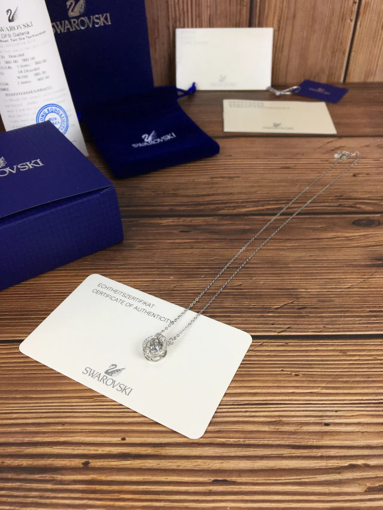 Swarovski Dazzling Circle Silver Transparent Delicate Chain Circular Pendant Necklace 3