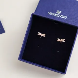 Swarovski Dragonfly Pavé Crystal Rose-Gold-Tone Stud Earrings