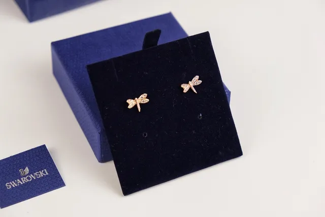 Swarovski Dragonfly Pavé Crystal Rose-Gold-Tone Stud Earrings 4