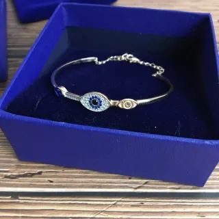 Swarovski Evil Eye Pavé Crystal Silver-Tone Bracelet