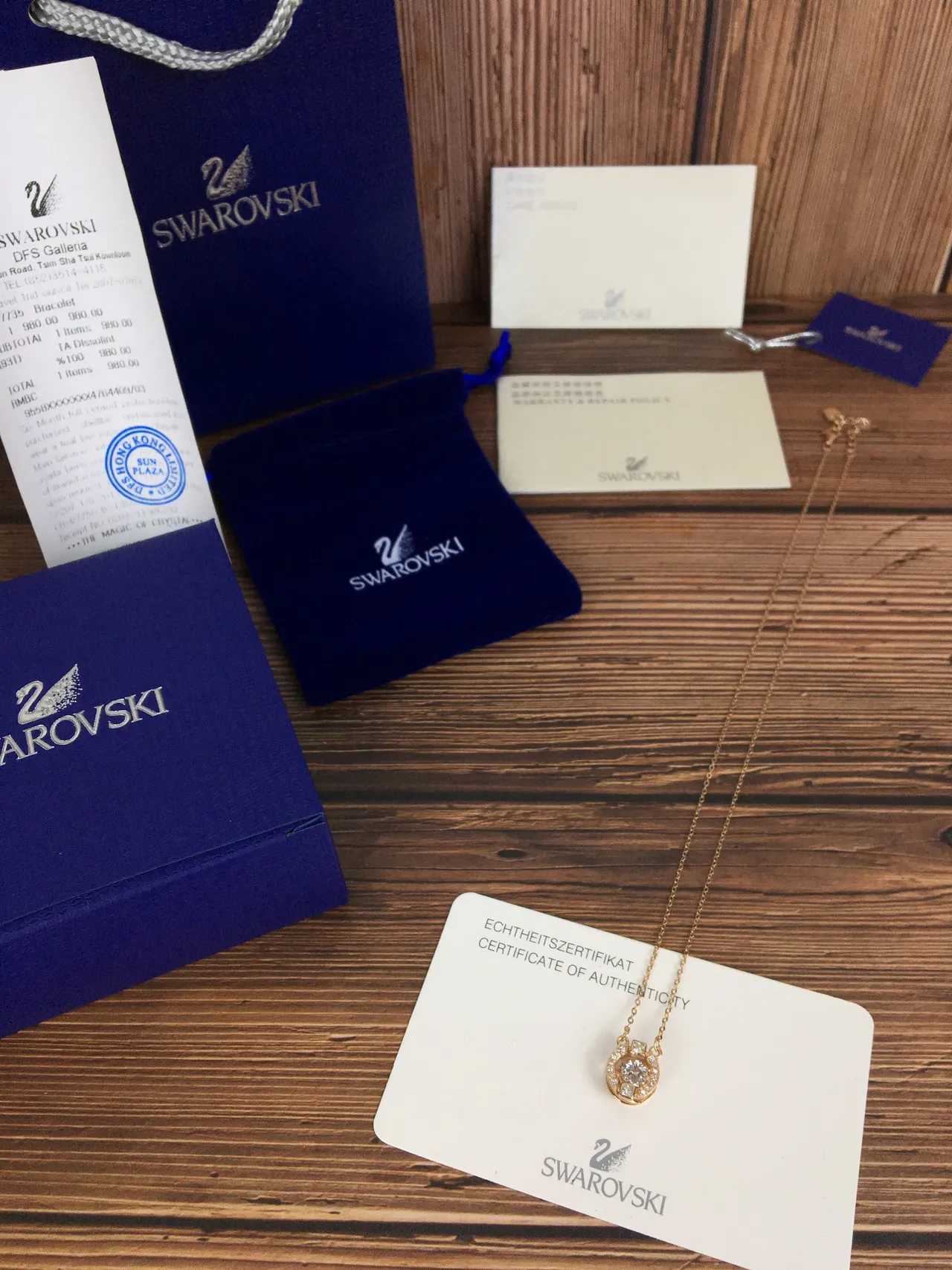 Swarovski Gold-Tone Crystal Halo Circle Pendant Necklace 2