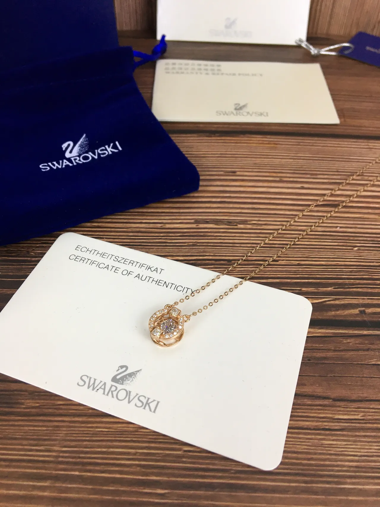 Swarovski Gold-Tone Crystal Halo Circle Pendant Necklace 5