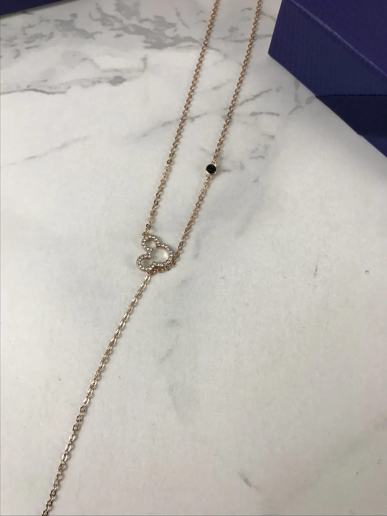 Swarovski Mickey Mouse chaîne dorée noire Pavé cristal silhouette collier 5