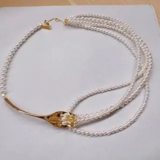 Tiffany & Co. Elsa Peretti Fork Pearl Multi-Strand Necklace
