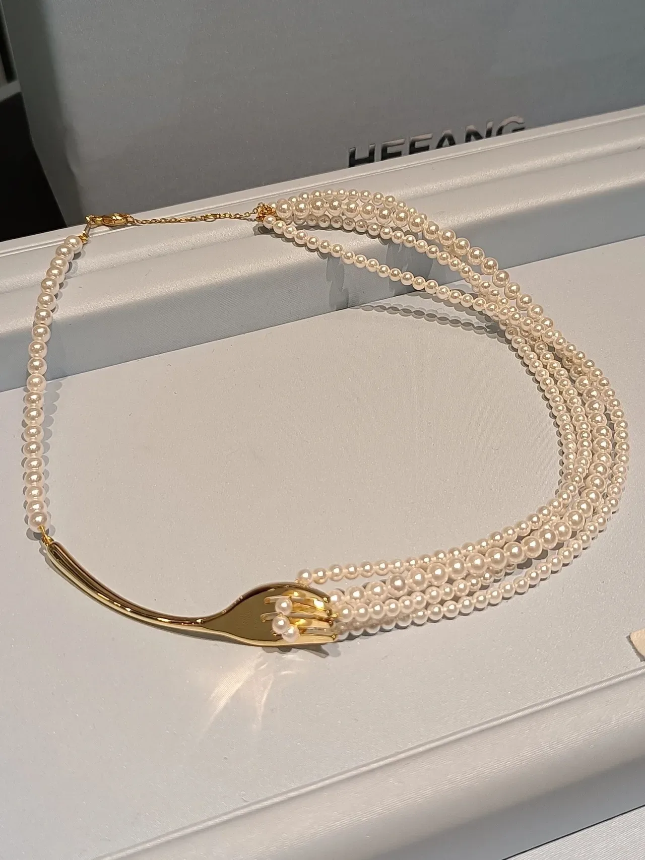 Tiffany & Co. Elsa Peretti Fork Pearl Multi-Strand Necklace 7