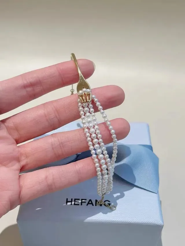 Tiffany & Co. Elsa Peretti Fork Pearl Multi-Strand Necklace 8