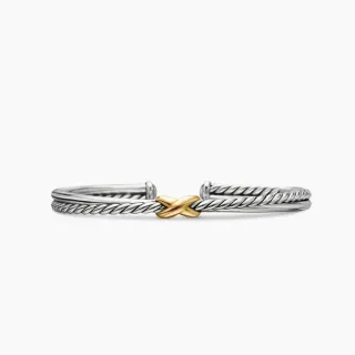Tiffany & Co. HardWear Double Cable X Bangle Silver and Gold Bracelet