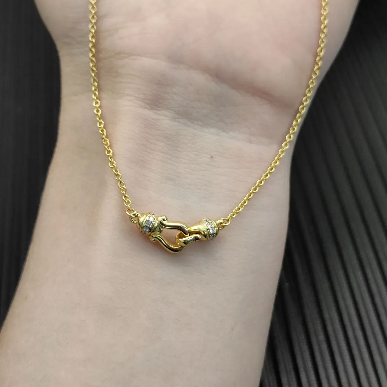 Tiffany & Co. HardWear Pavé Toggle Clasp Gold Necklace 2