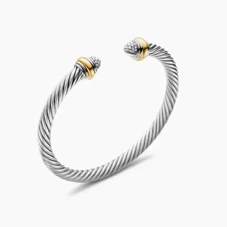 Tiffany & Co. HardWear Twisted Cable Dual-Tone Pavé Diamond Bracelet