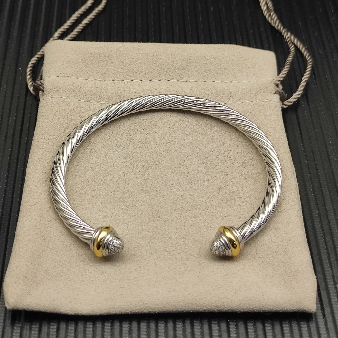 Tiffany & Co. HardWear Câble Tressé Double-Ton Pavé Diamants Bracelet 8