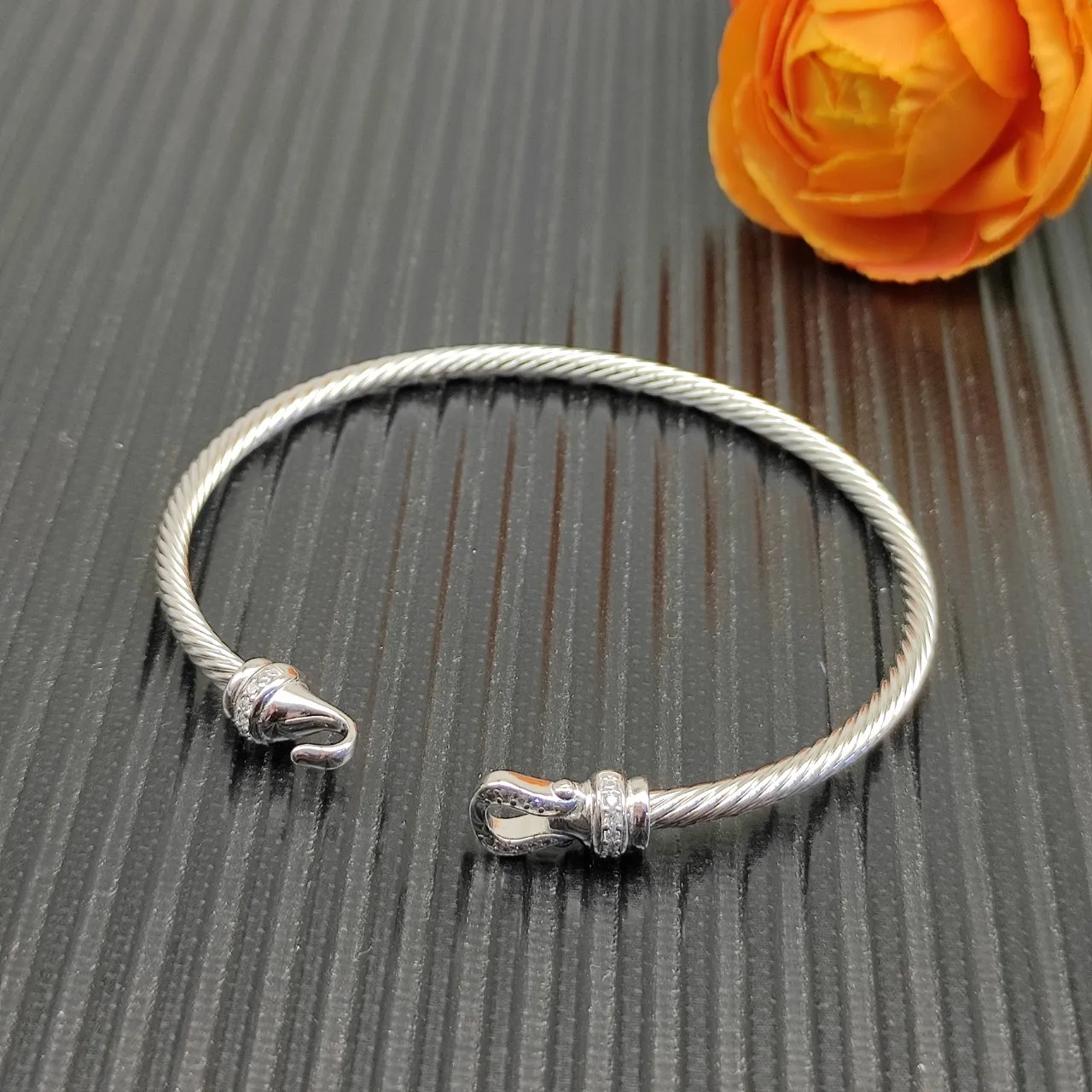 Tiffany & Co. HardWear Twisted Cable Pavé Clasp Bracelet 7
