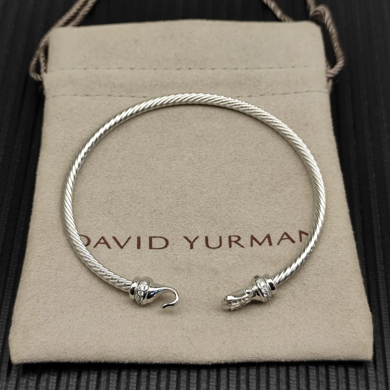 Tiffany & Co. HardWear Twisted Cable Pavé Clasp Bracelet 9