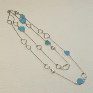 Tiffany & Co. Return to Tiffany Heart Tag Multi-Strand Turquoise Enamel Necklace