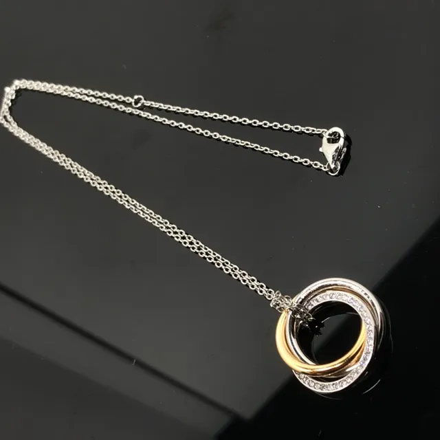 Tiffany & Co. Trinity Pavé Collier d'Anneaux Entrelacés de Diamants 2