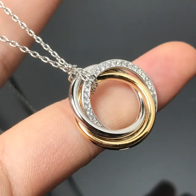 Tiffany & Co. Trinity Pavé Collier d'Anneaux Entrelacés de Diamants 4