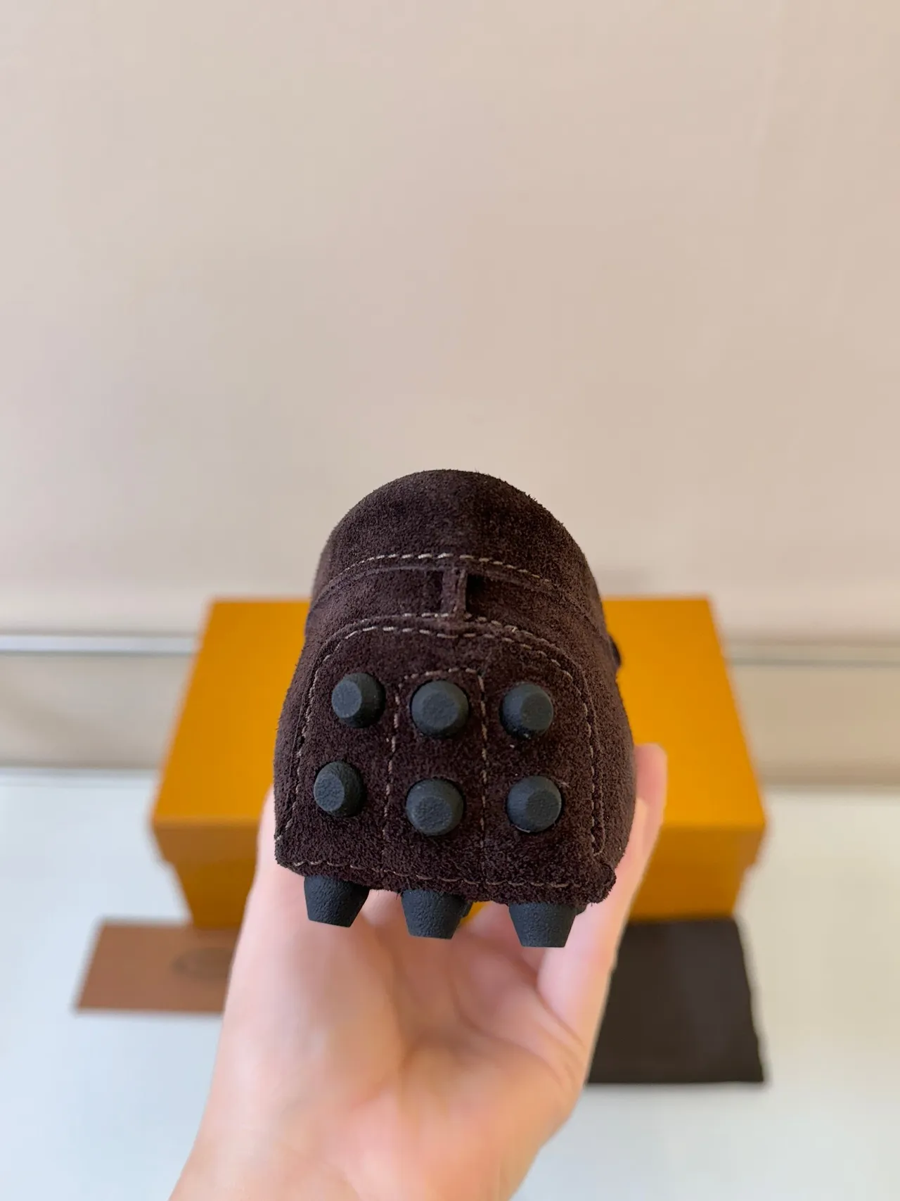 Tod's Marron Doré Daim Supérieur Métal H-Bit Hardware Mocassin 4
