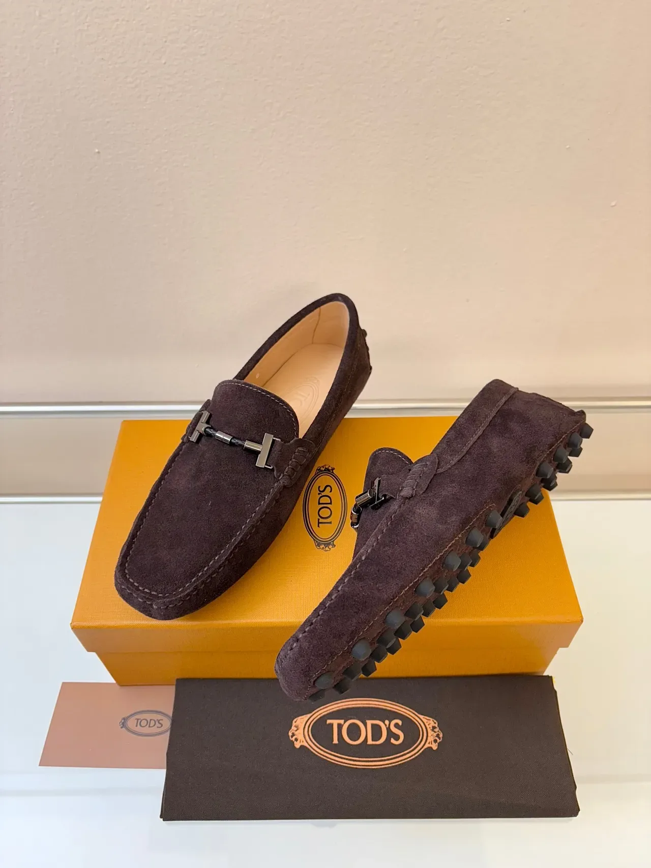 Tod's Gommino Loafer Brown Suede Metal Horsebit Loafers 2