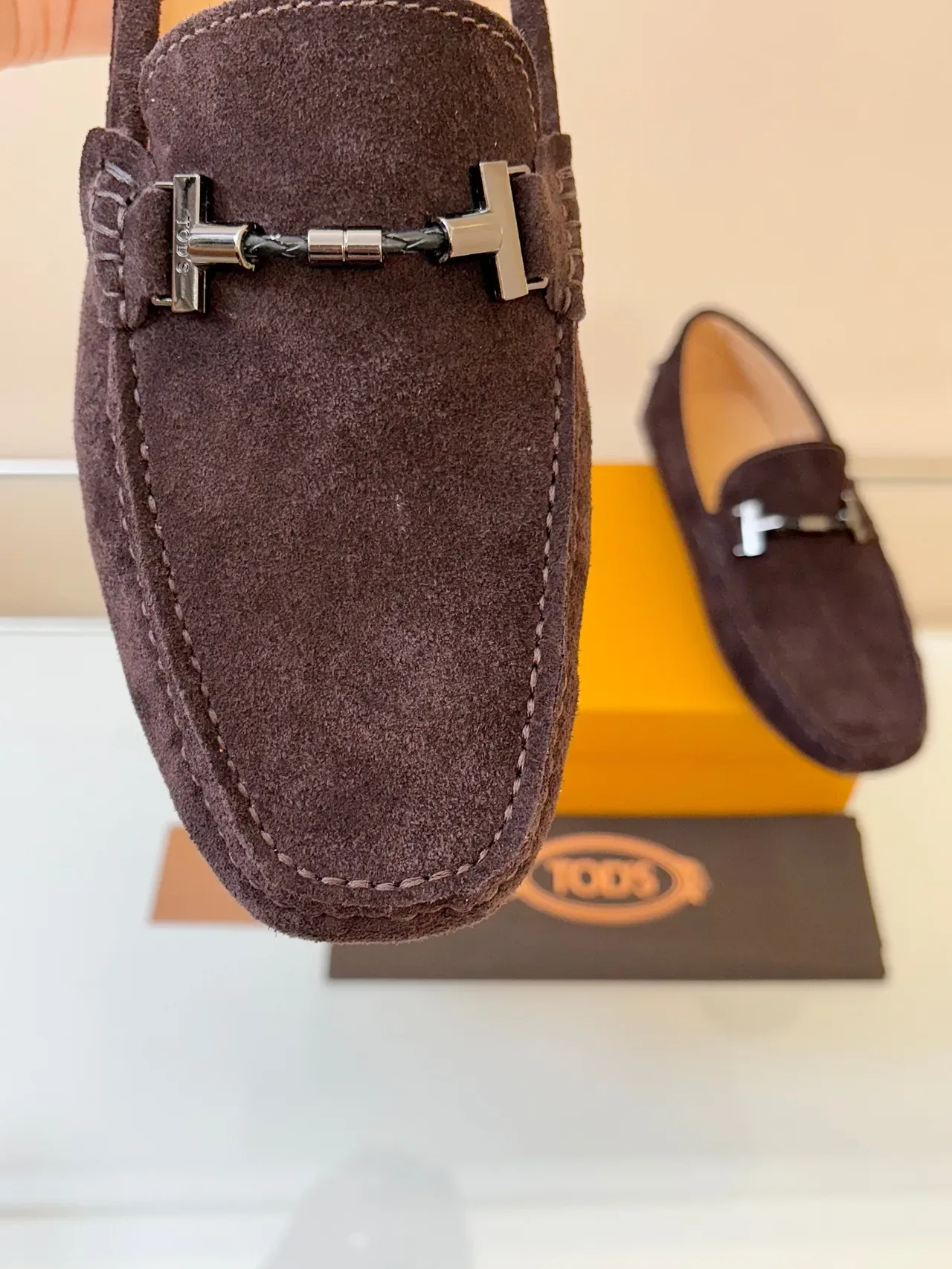 Tod's Gommino Loafer Brown Suede Metal Horsebit Loafers 3