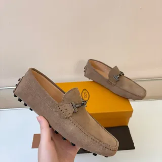 Tod's Gommino Loafer Tan Suede Horsebit Stud Sole Loafers