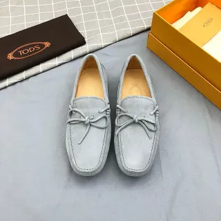 Tod's Gray Suede Bow Loafers