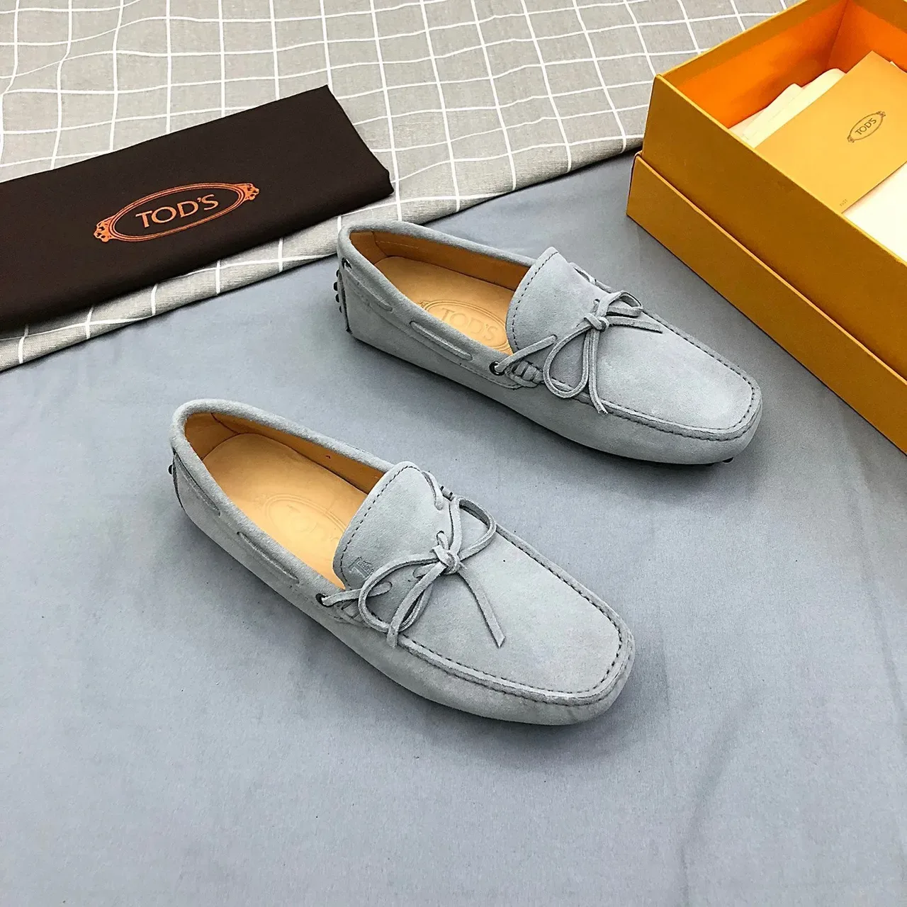 Tod's Gray Suede Bow Loafers 2