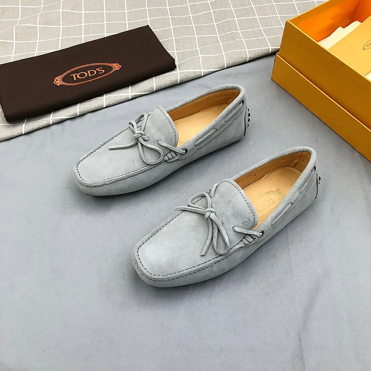 Tod's Gray Suede Bow Loafers 3