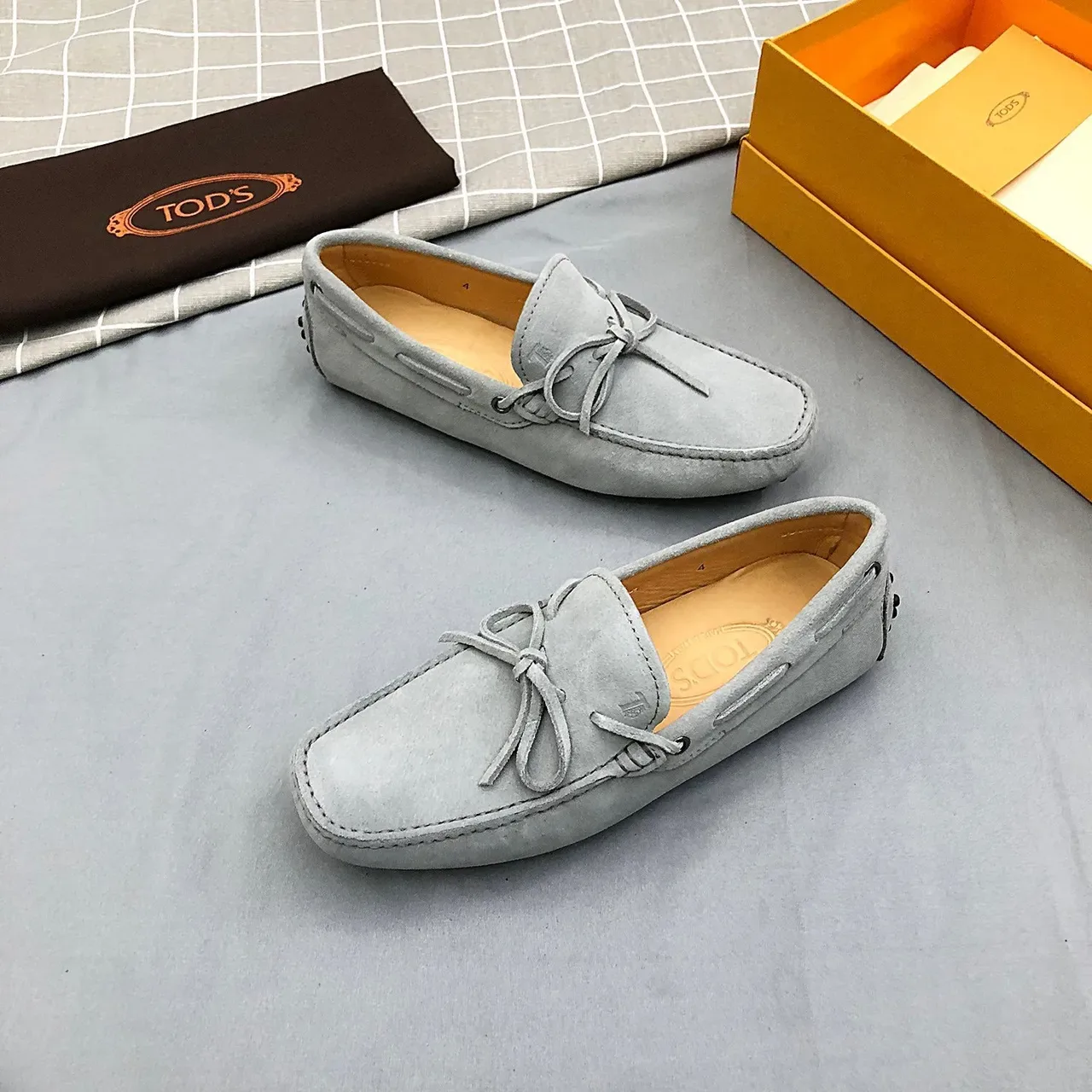 Tod's Gray Suede Bow Loafers 9