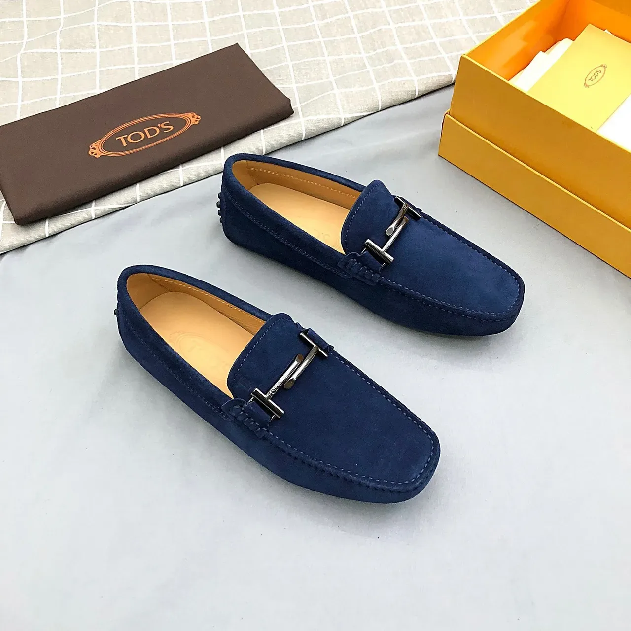Mocassins Tod's Horsebit daim Navy Homme 2