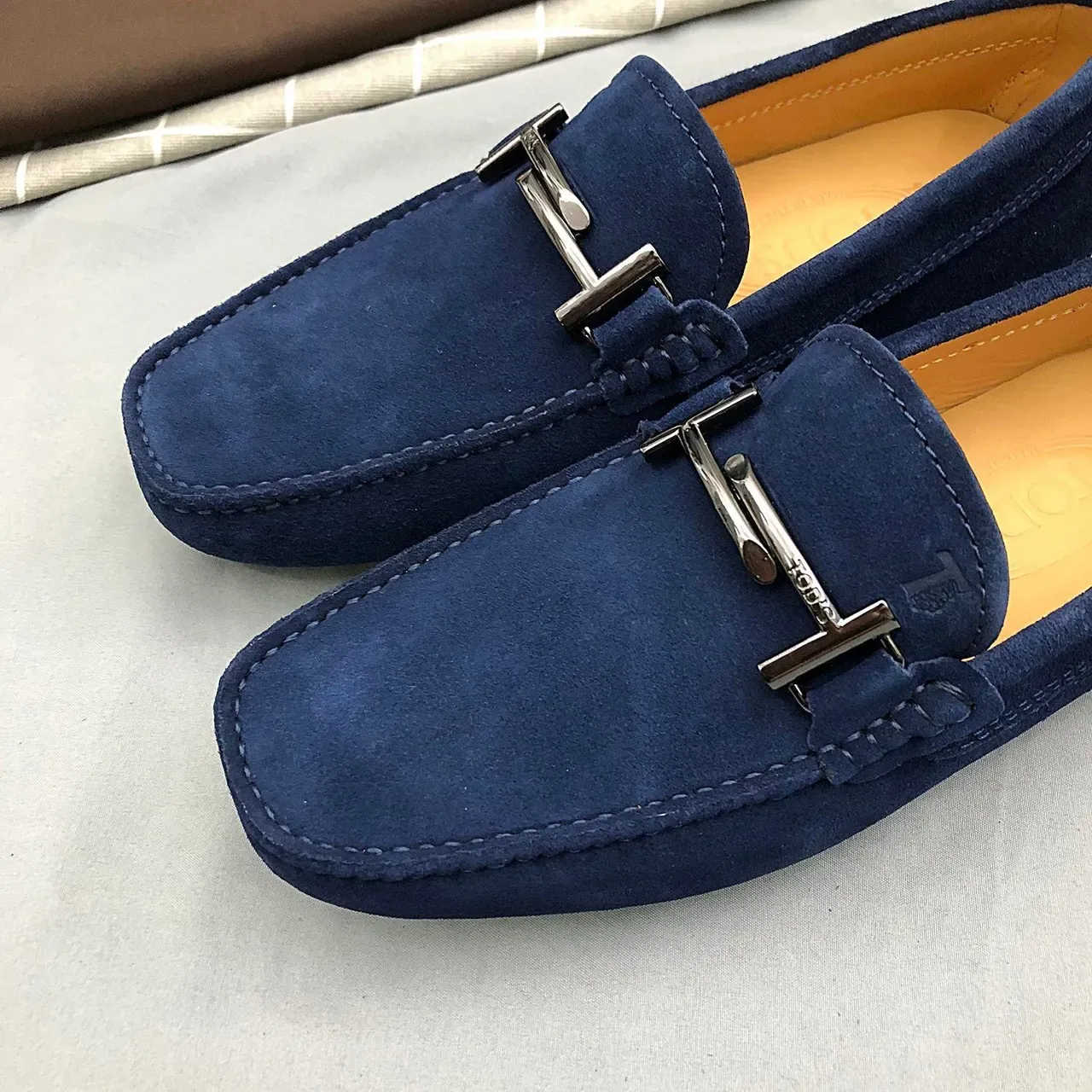 Mocassins Tod's Horsebit daim Navy Homme 4