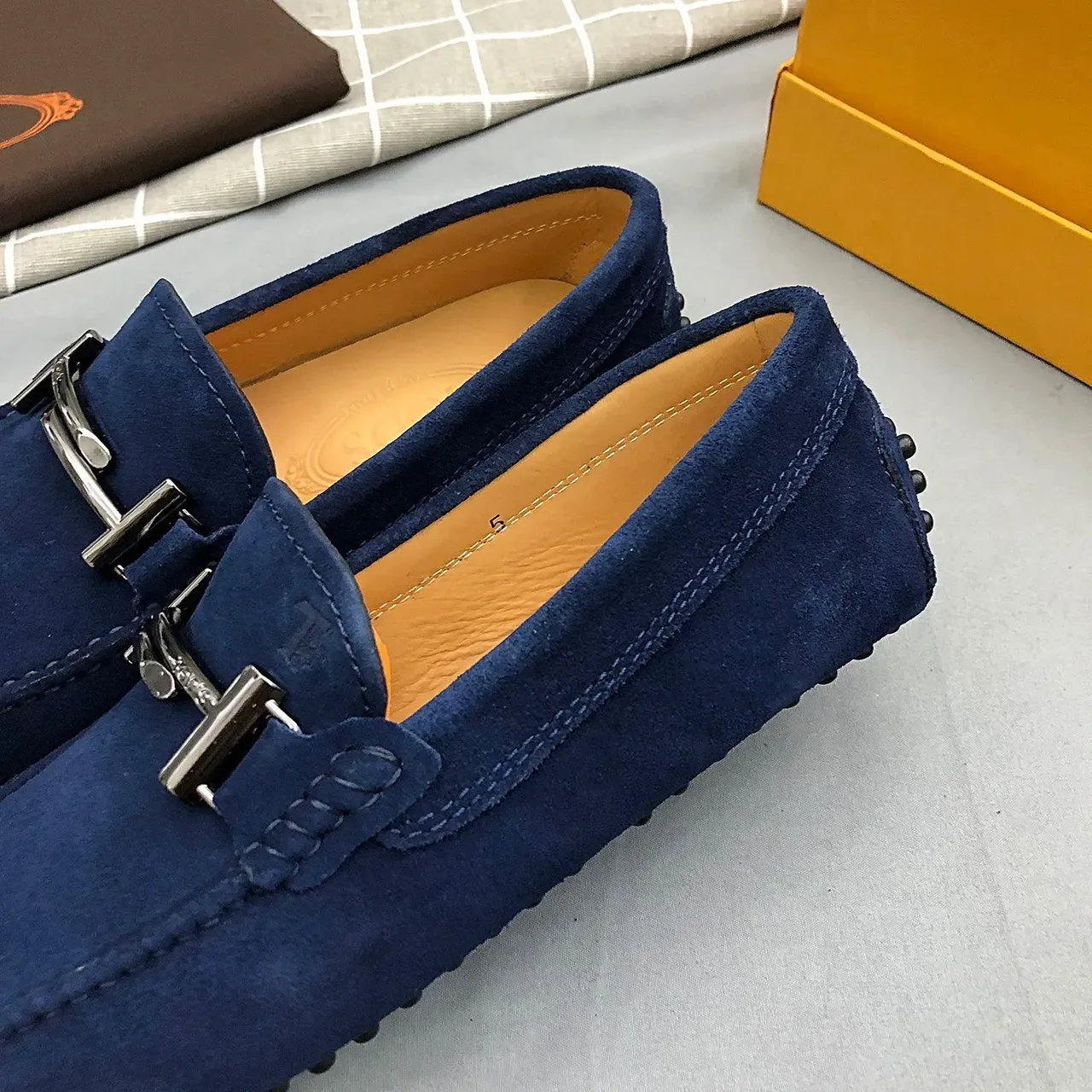 Mocassins Tod's Horsebit daim Navy Homme 5